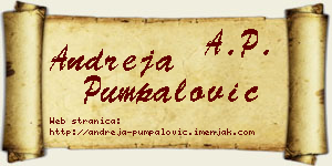Andreja Pumpalović vizit kartica